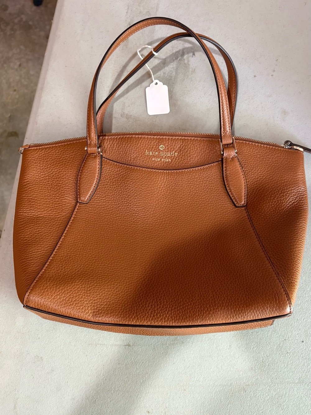 kate spade Cognac Pebbled Leather Tote